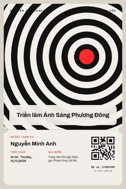 Ticket template Op-Art Ripple