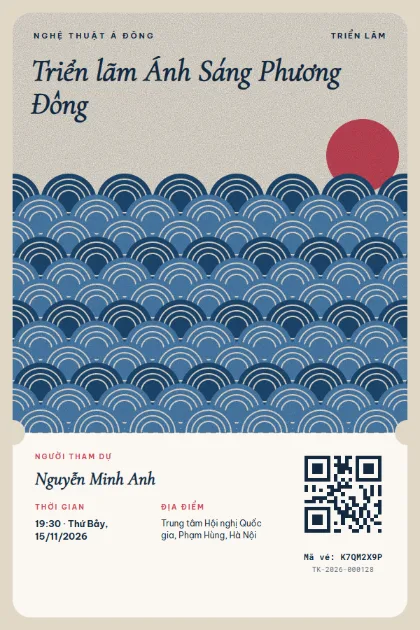 Mẫu vé Seigaiha Waves
