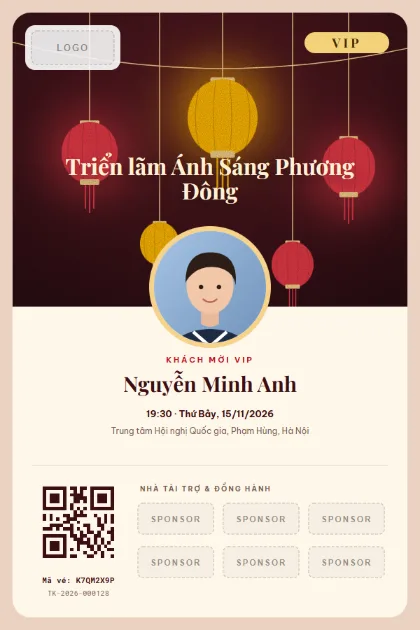 Mẫu vé VIP Lantern Night