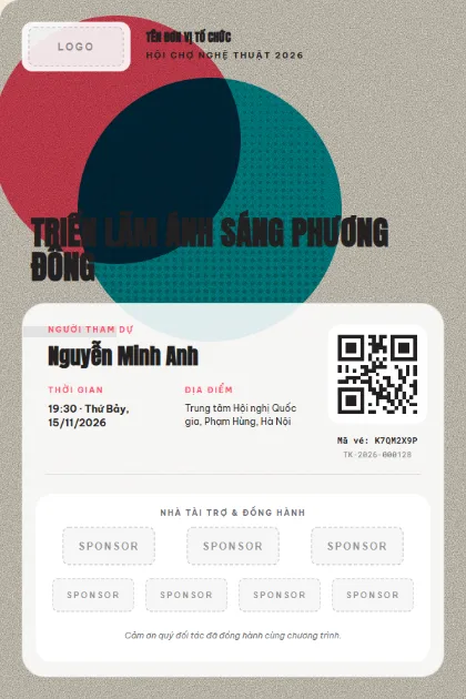 Mẫu vé Art Fair Partners