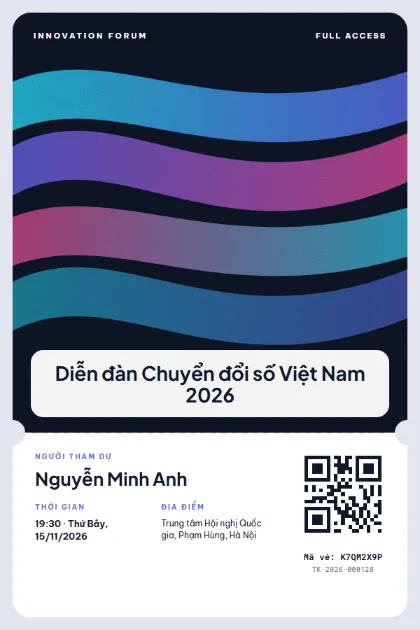 Mẫu vé Flow Ribbons