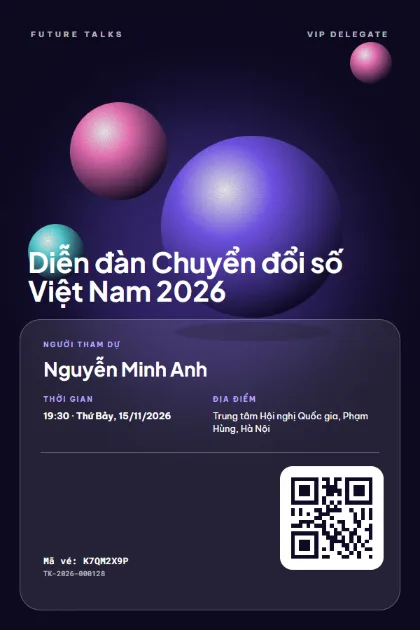 Mẫu vé Glossy Spheres