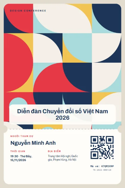 Mẫu vé Grid Quilt