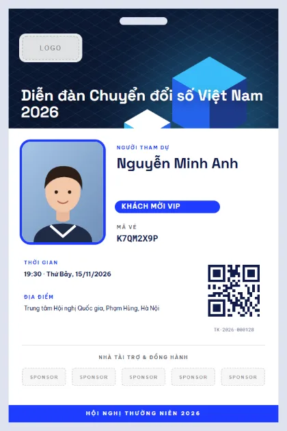 Mẫu vé Delegate Badge
