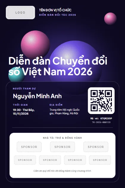 Mẫu vé Partner Forum