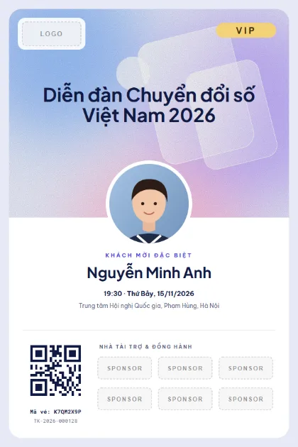 Mẫu vé VIP Delegate