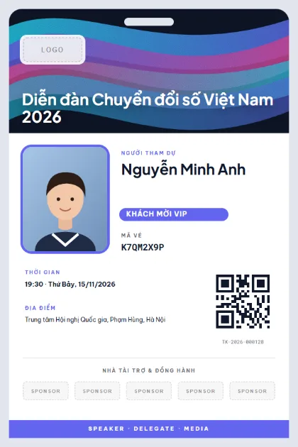 Mẫu vé Speaker Badge
