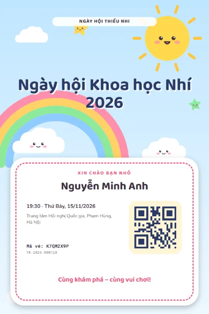 Mẫu vé Kawaii Sky
