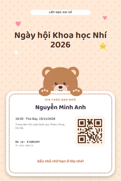 Mẫu vé Bear Hug