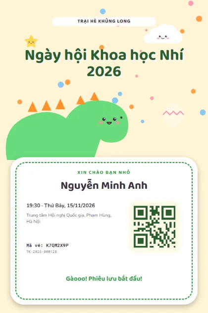 Mẫu vé Dino Pals