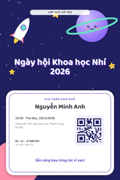 Mẫu vé Space Buddies