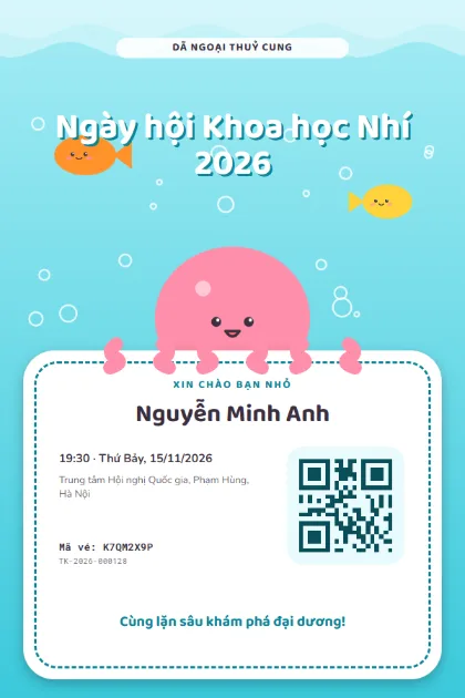Mẫu vé Octopus Sea