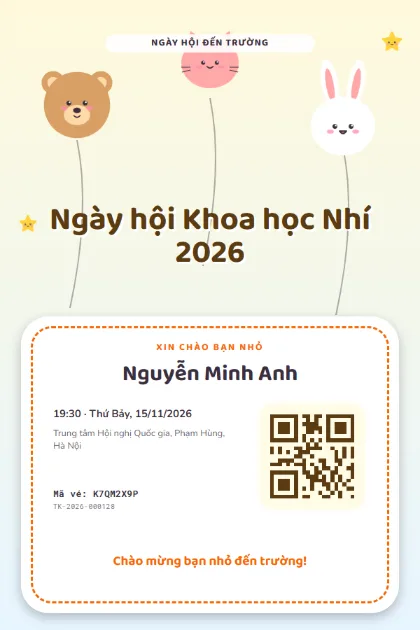 Mẫu vé Animal Balloons