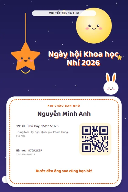Mẫu vé Trung Thu Kawaii