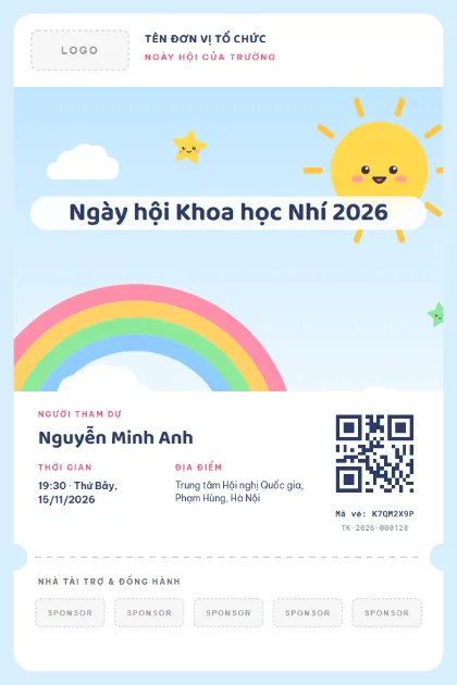 Mẫu vé School Day