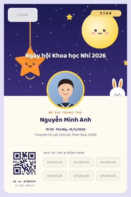 Mẫu vé Trung Thu Star