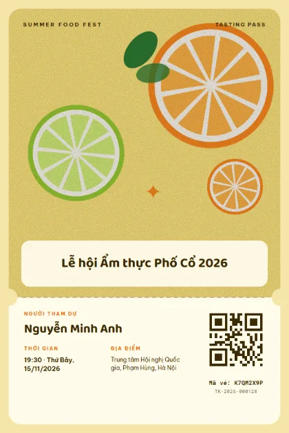 Mẫu vé Citrus Pop