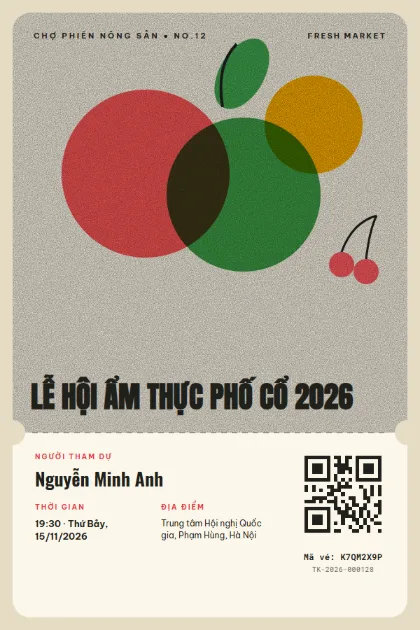 Mẫu vé Market Riso