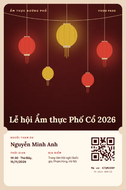 Mẫu vé Phố Cổ Lanterns