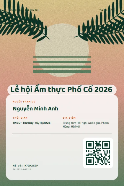Mẫu vé Tropical Brunch