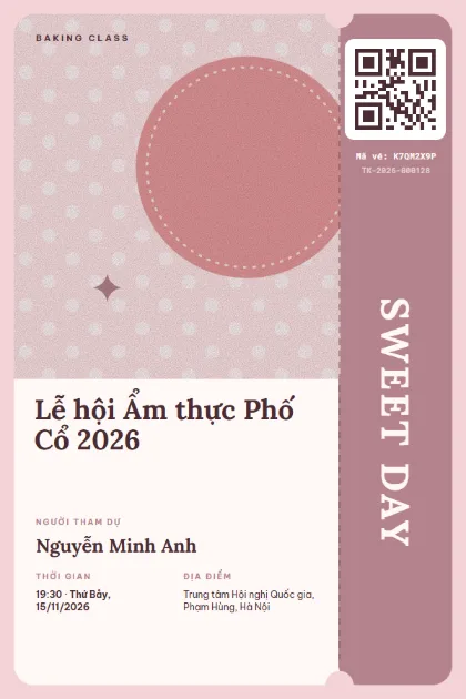 Mẫu vé Polka Bakery