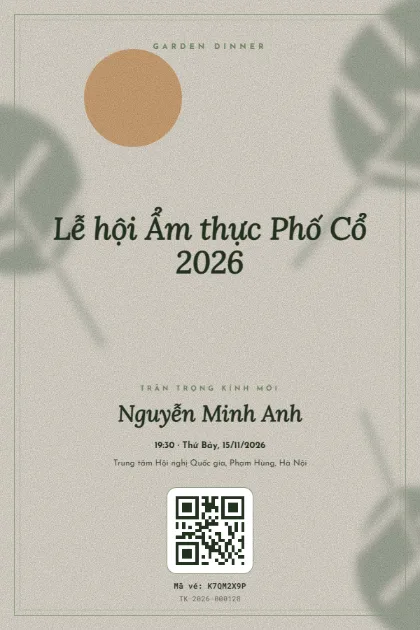 Mẫu vé Botanical Shade