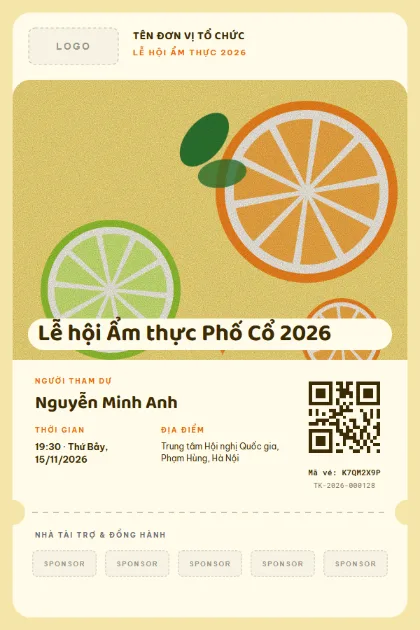 Mẫu vé Food Brand Fest