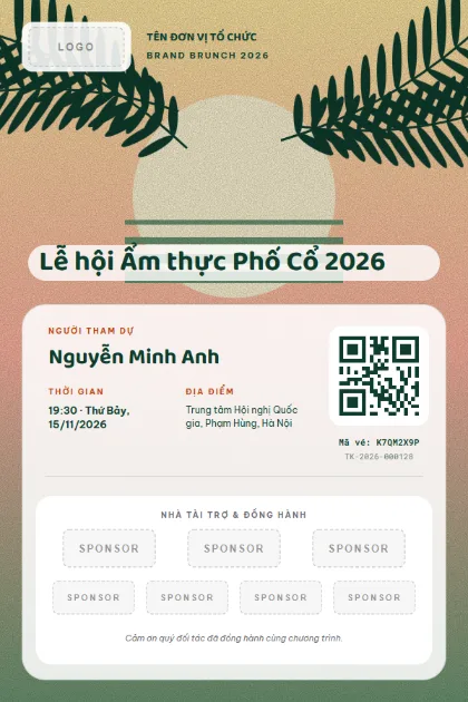 Mẫu vé Brunch Partners