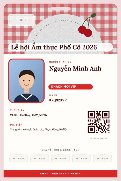 Mẫu vé Chef Badge