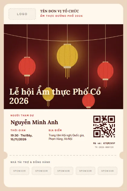 Mẫu vé Phố Cổ Partners