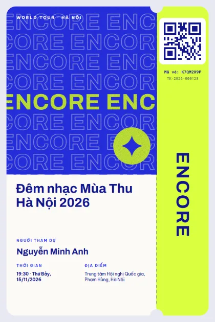 Ticket template Encore Cobalt