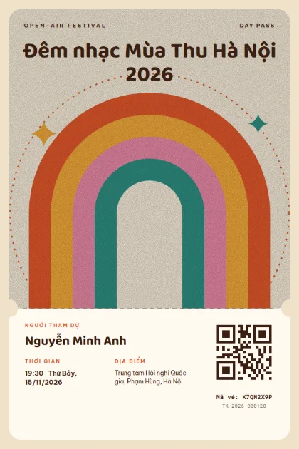 Ticket template Groovy Arches