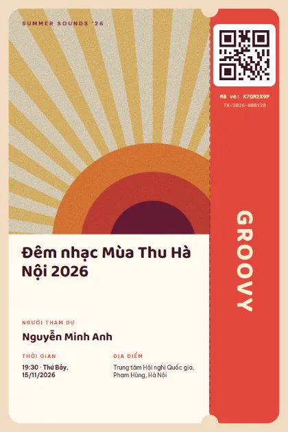 Mẫu vé Retro Rays