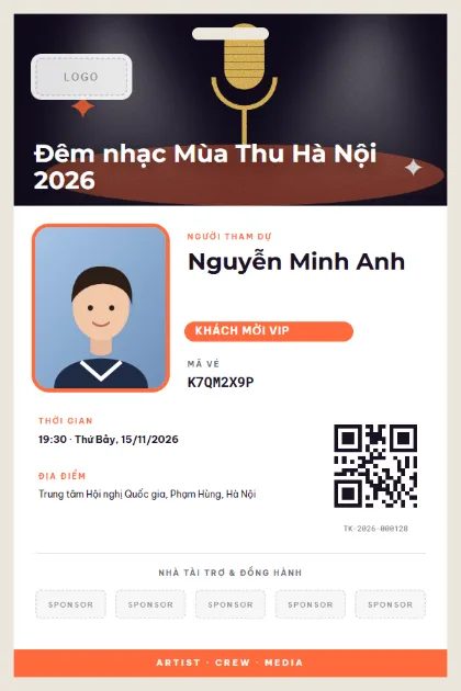 Mẫu vé Artist Badge