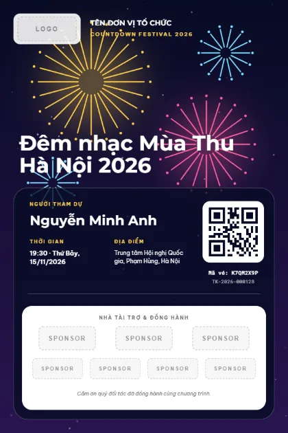Mẫu vé Countdown Partners
