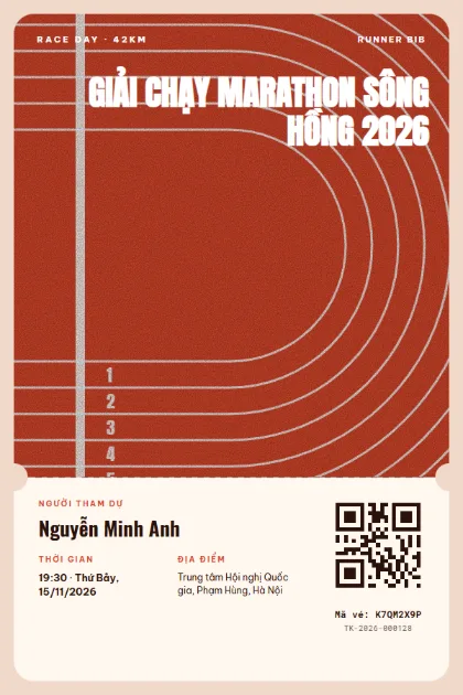 Ticket template Track Lanes