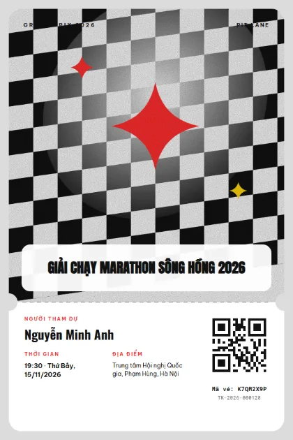 Mẫu vé Race Flag