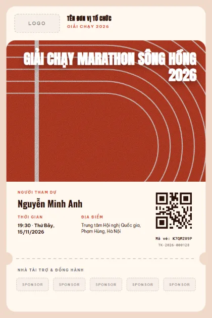 Mẫu vé Marathon Sponsors