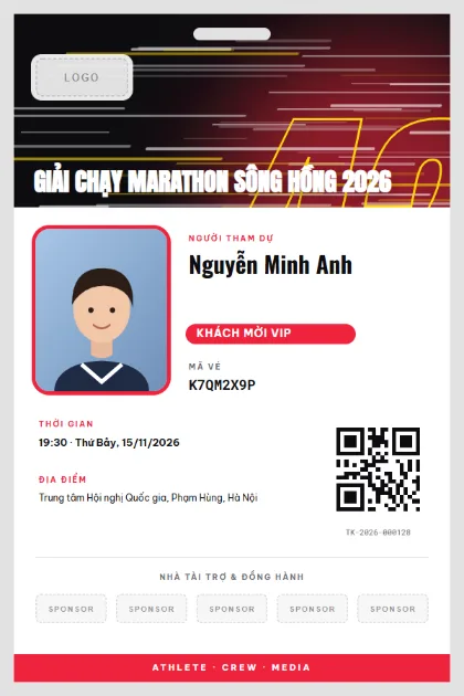 Mẫu vé Athlete Badge