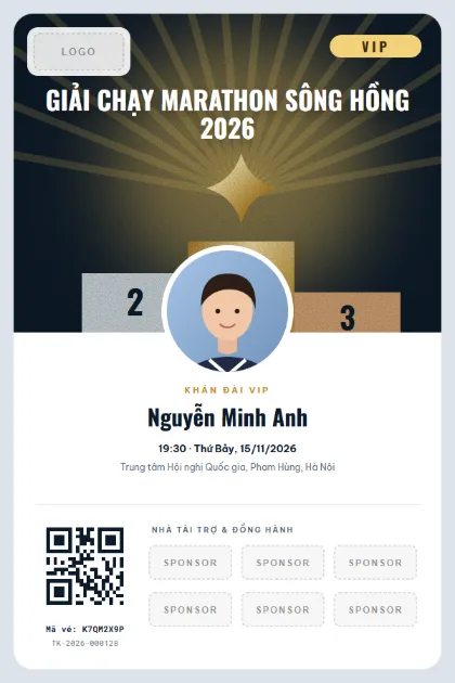 Mẫu vé VIP Champion