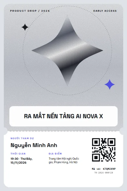 Ticket template Silver Spark