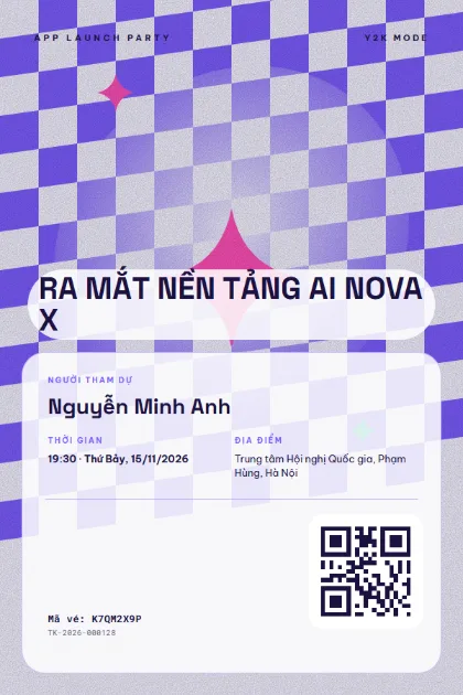 Mẫu vé Y2K Checker