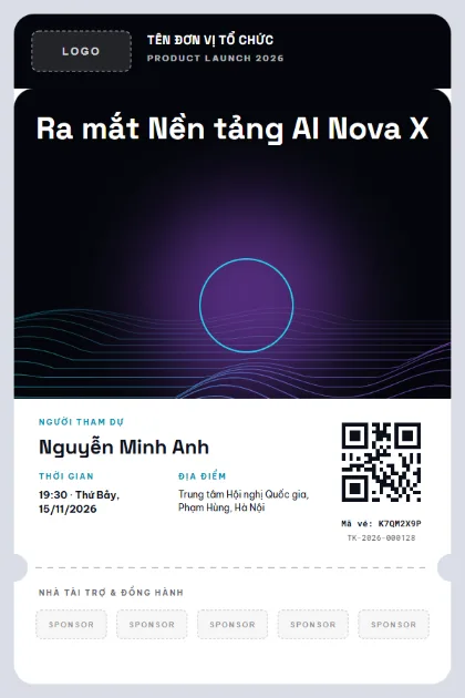 Mẫu vé Launch Partners