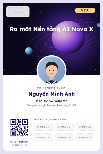 Mẫu vé VIP Keynote