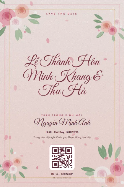 Mẫu vé Peony Blush