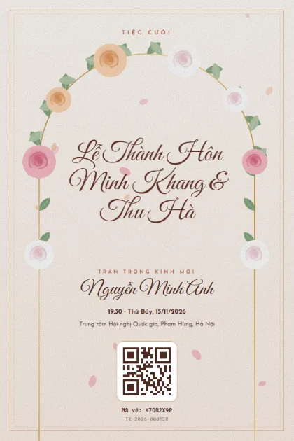 Mẫu vé Floral Arch