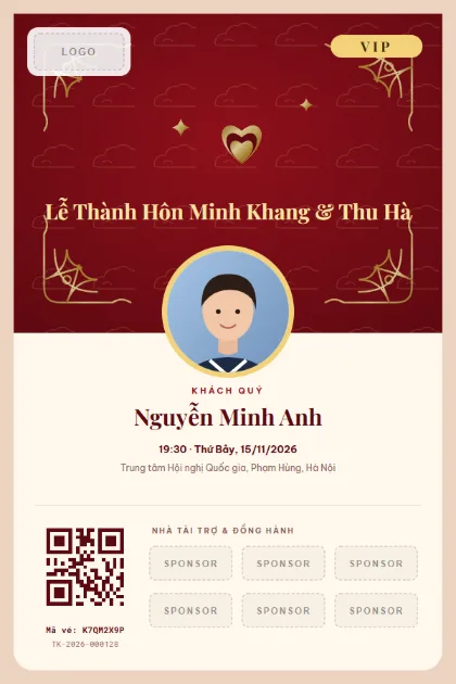 Mẫu vé VIP Song Hỷ