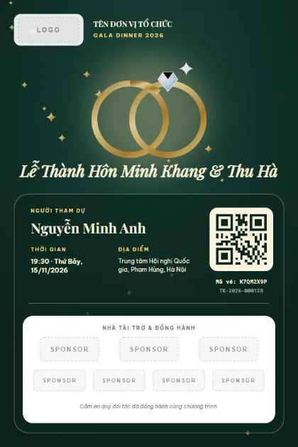 Mẫu vé Gala Doanh Nghiệp