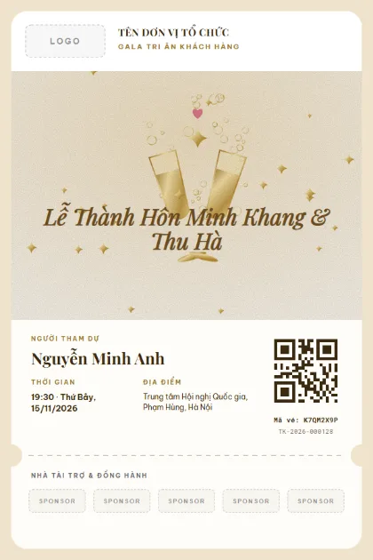 Mẫu vé Corporate Gala