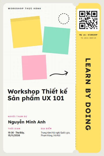 Mẫu vé Sticky Notes